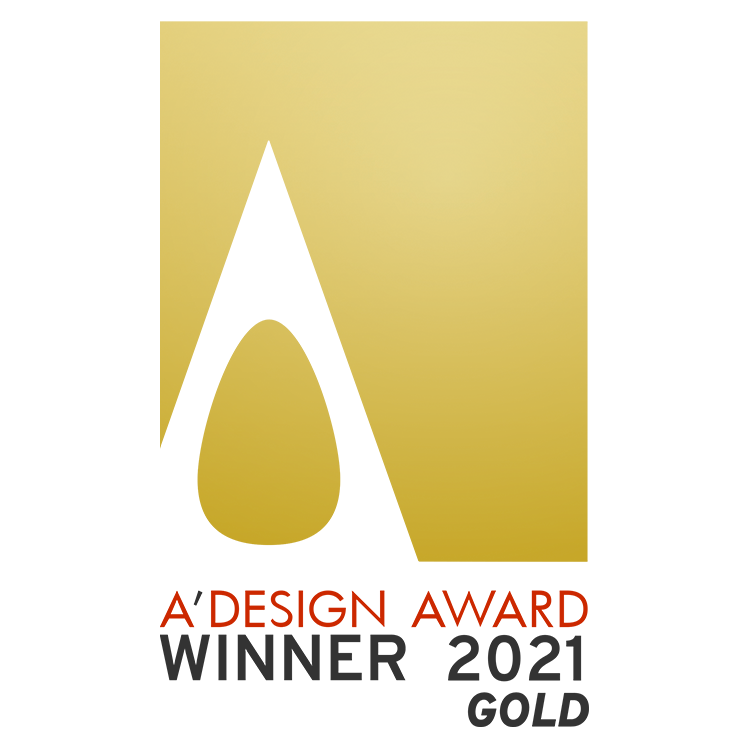 A'Design Gold Award Winner 2021 logo.