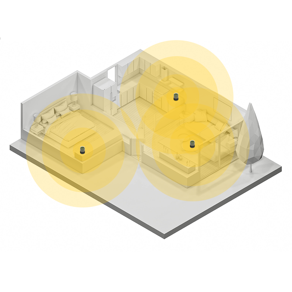 Three Briiv units in Studio floor plan