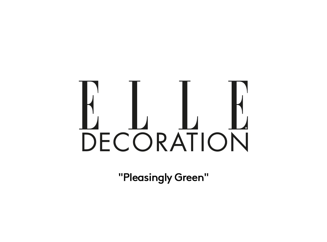 Elle Decoration logo alongside quote from the publication: "Pleasingly Green".