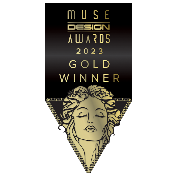Muse Design Awards 2023 logo. Briiv was the Gold Winner.